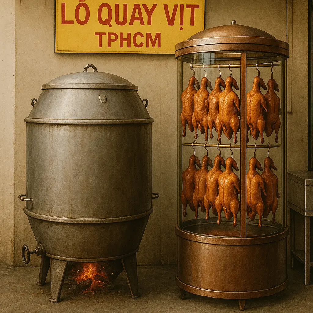 Lò quay vịt truyền thống