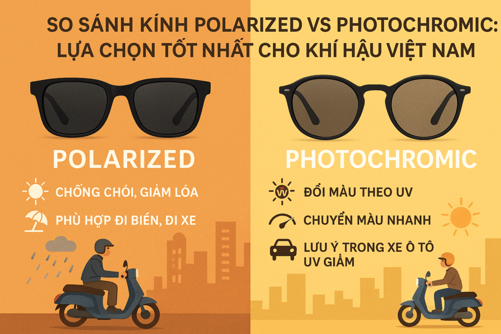 So Sánh Kính Polarized vs Photochromic: Lựa Chọn Tốt Nhất Cho Khí Hậu Việt Nam