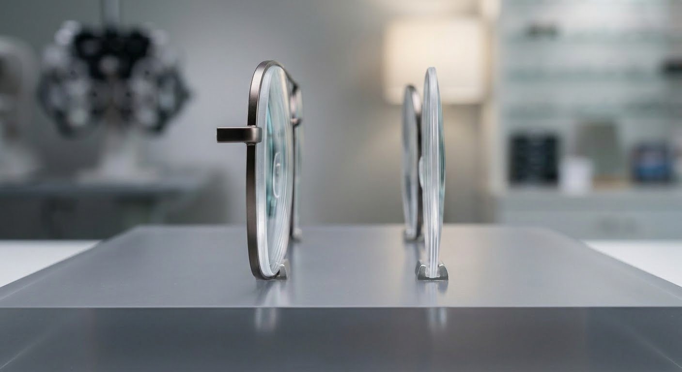 Tròng kính chiết suất 1.67 siêu mỏng cho người cận 5 đến 7 độ