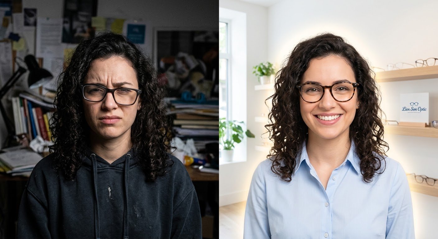 Kỹ thuật viên kiểm tra lại thông số kính