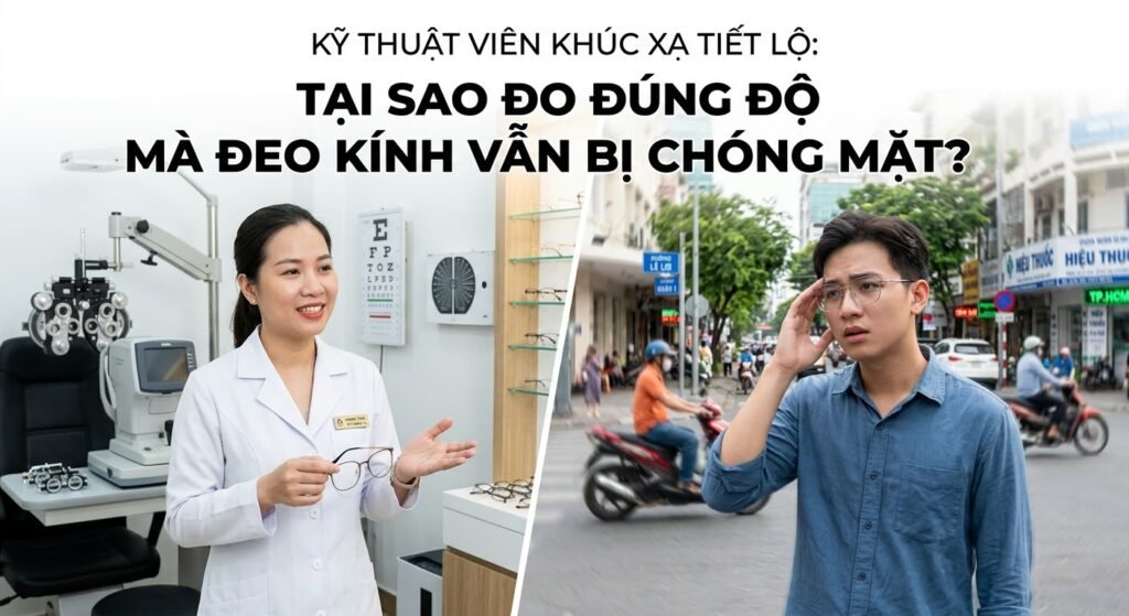 Kỹ thuật viên tiết lộ: Vì sao đo đúng độ kính nhưng đeo vẫn bị chóng mặt
