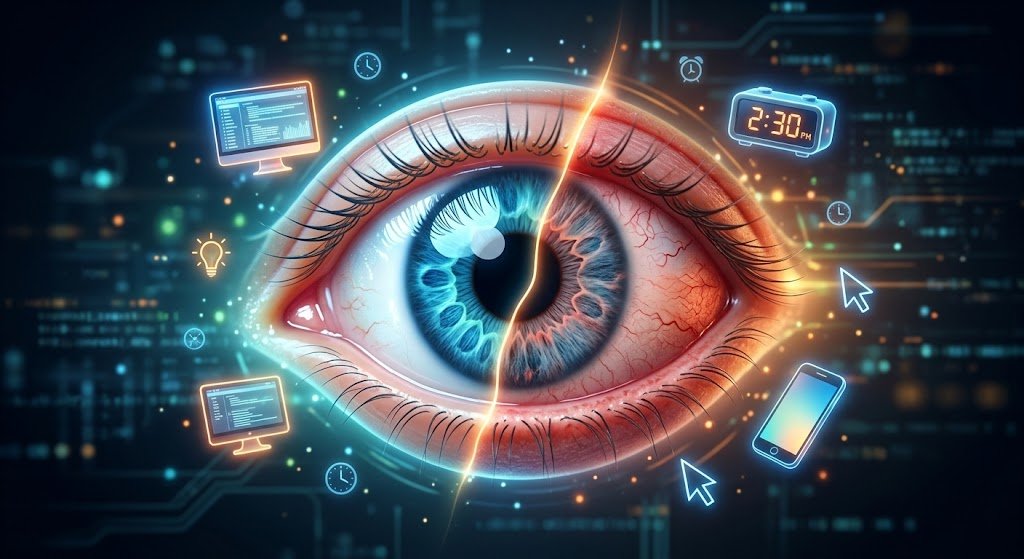 Thói quen ít chớp mắt khi nhìn màn hình gây khô mắt mỏi mắt