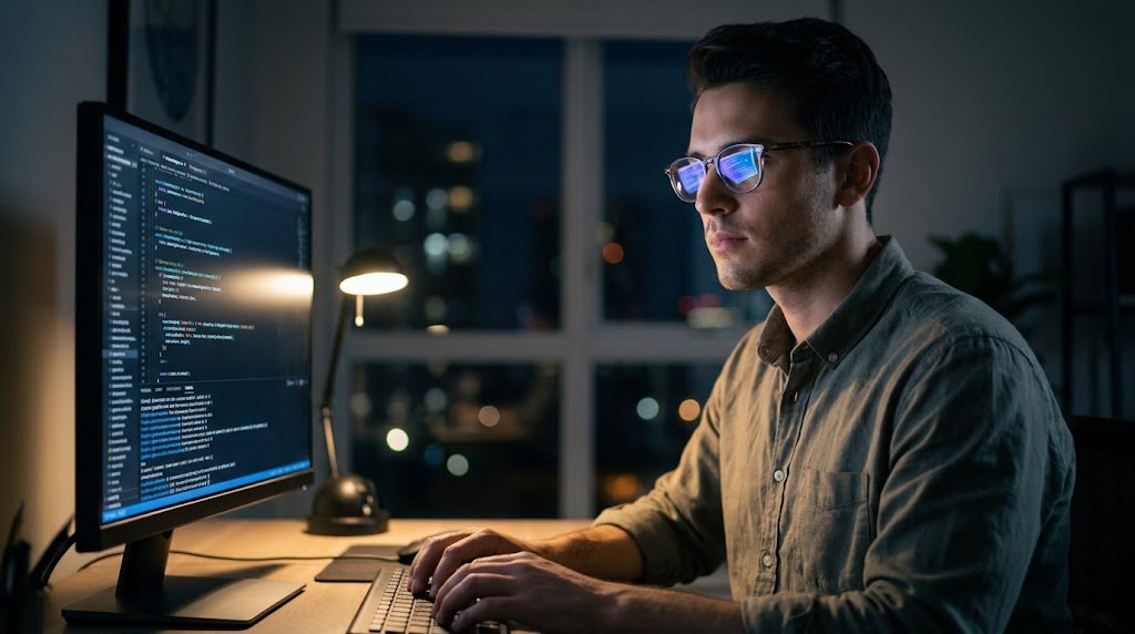 Tròng kính chống ánh sáng xanh blue light protection bảo vệ mắt khi dùng màn hình