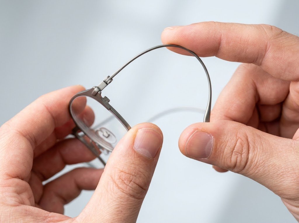 So sánh trọng lượng gọng kính titan với gọng kim loại thông thường