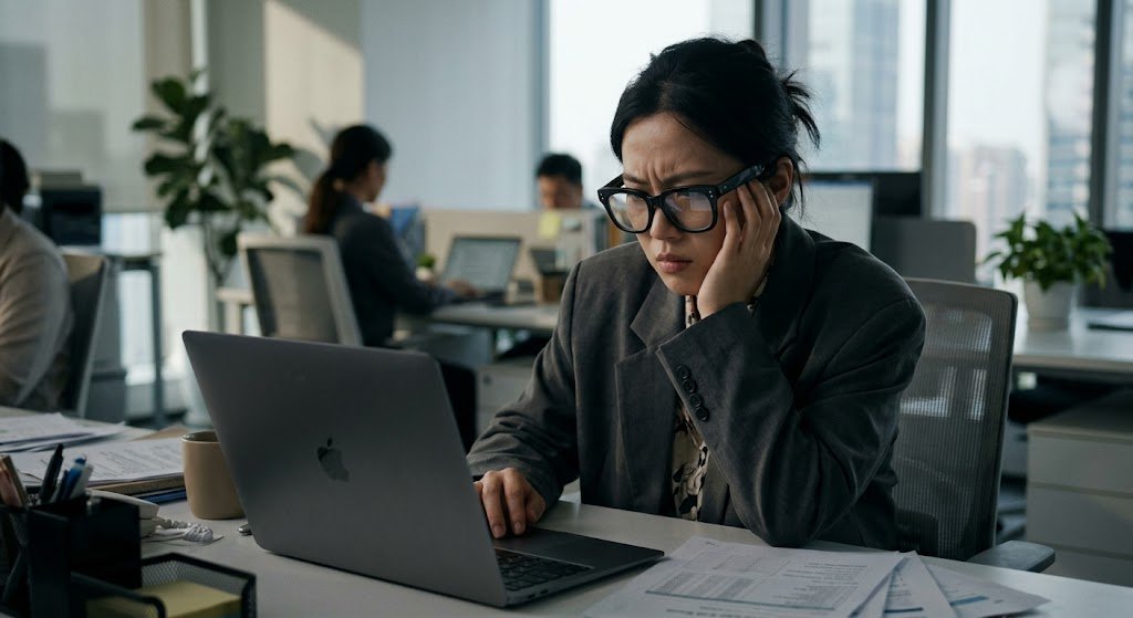 Minh Thư với cặp kính cũ lỗi thời trước khi thay đổi