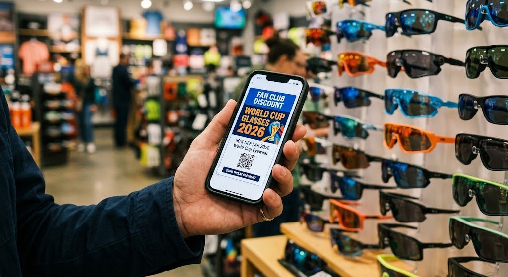 Cách nhận mã Fan Club Discount kính World Cup 2026 3 bước đơn giản Liên Sơn Optic