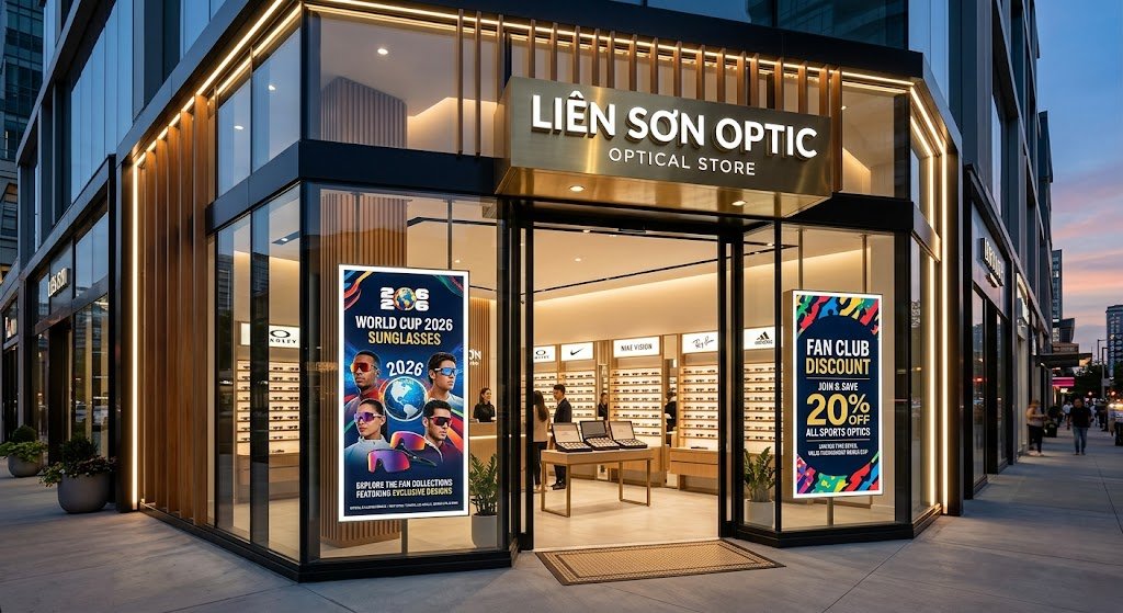 Liên Sơn Optic mua kính World Cup 2026 chính hãng Fan Club Discount uy tín TP.HCM