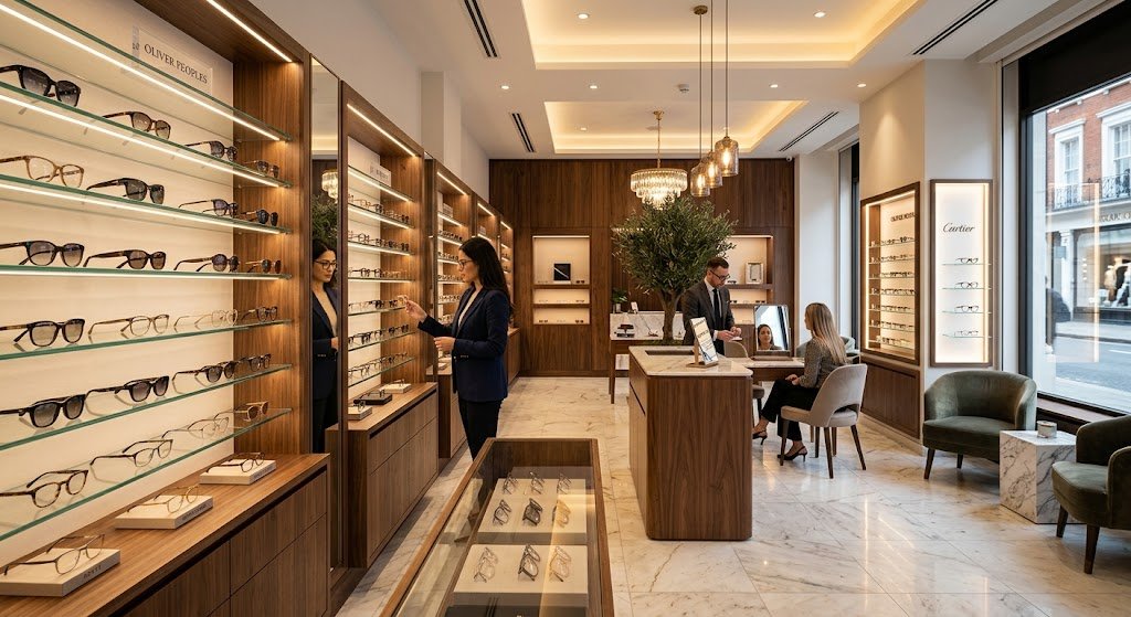 Showroom Liên Sơn Optic không gian sang trọng kính mắt cao cấp chính hãng TP.HCM