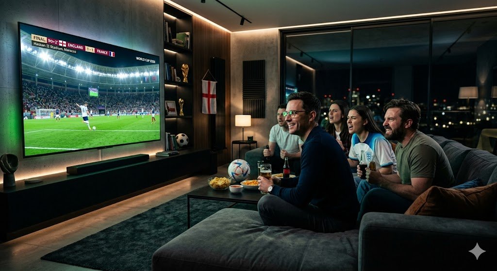 Xem World Cup 2026 trên TV màn hình lớn 75 inch mỏi mắt nhức đầu ánh sáng xanh