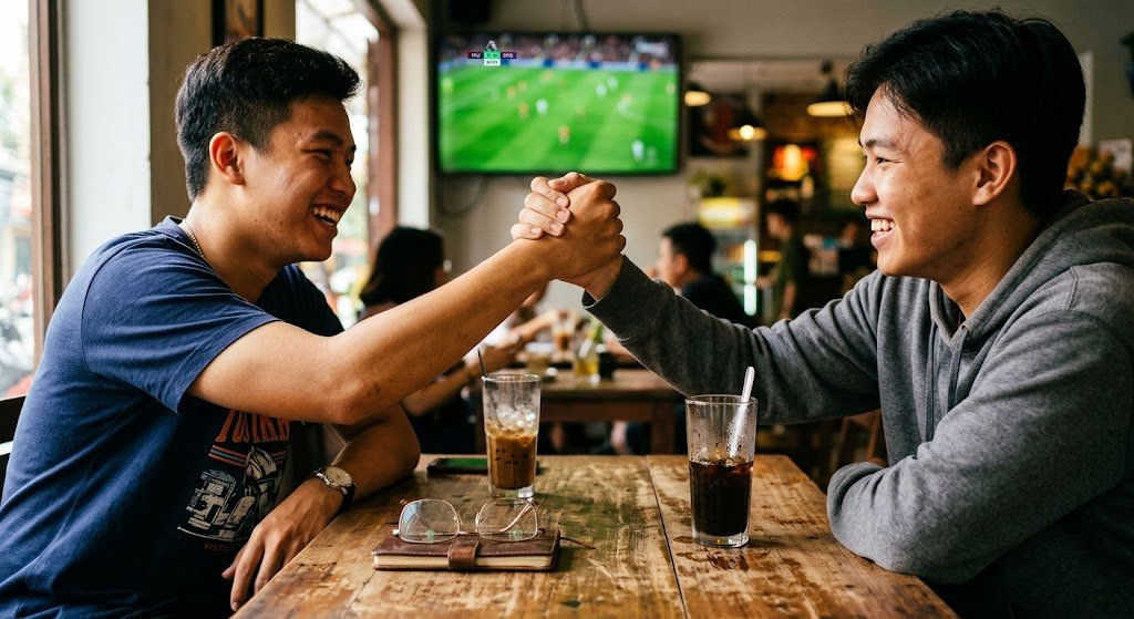 Kèo cá độ độc nhất vô nhị giữa hai người bạn mê game — ai thua bao người kia thay kính mới
