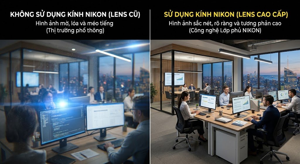 Tròng kính Nikon SeeCoat Blue Premium kết hợp trong gọng POLICE VPLU60 0700