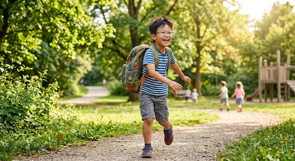 Trẻ em đeo tròng kính kiểm soát cận thị từ Mắt Kính Liên Sơn — bảo vệ mắt bé toàn diện