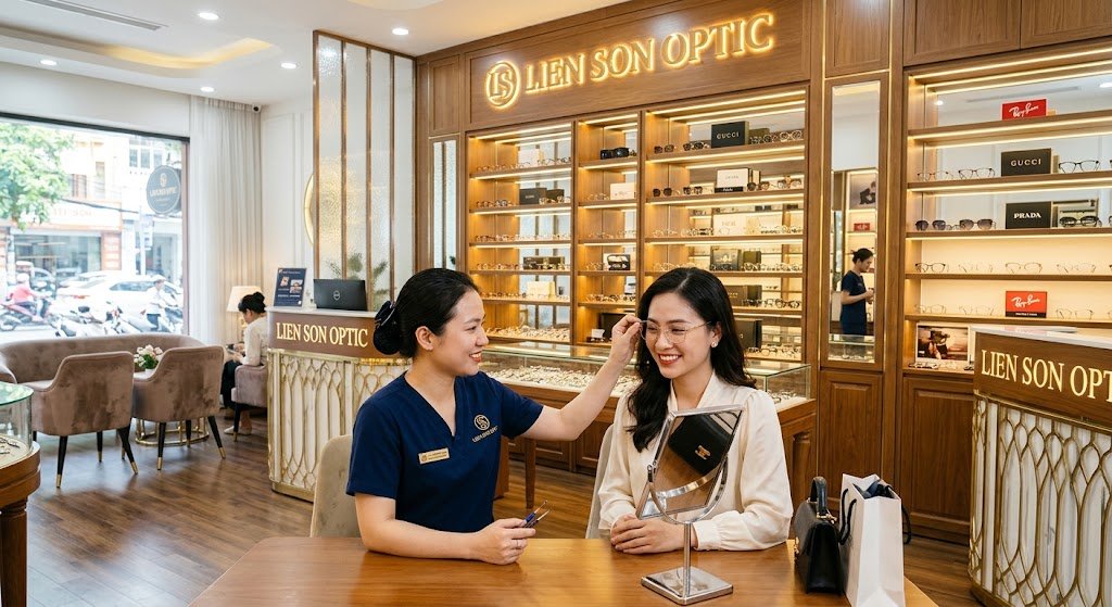 Showroom Mắt Kính Liên Sơn – không gian hiện đại, thân thiện với mọi lứa tuổi trong gia đình
