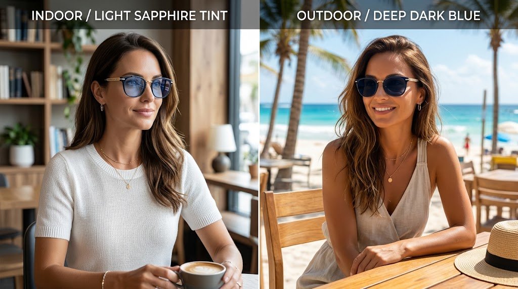 2 hiệu ứng sắc thái Transitions® Color Touch™ – Gradient và Washed trên 5 tông màu thời thượng