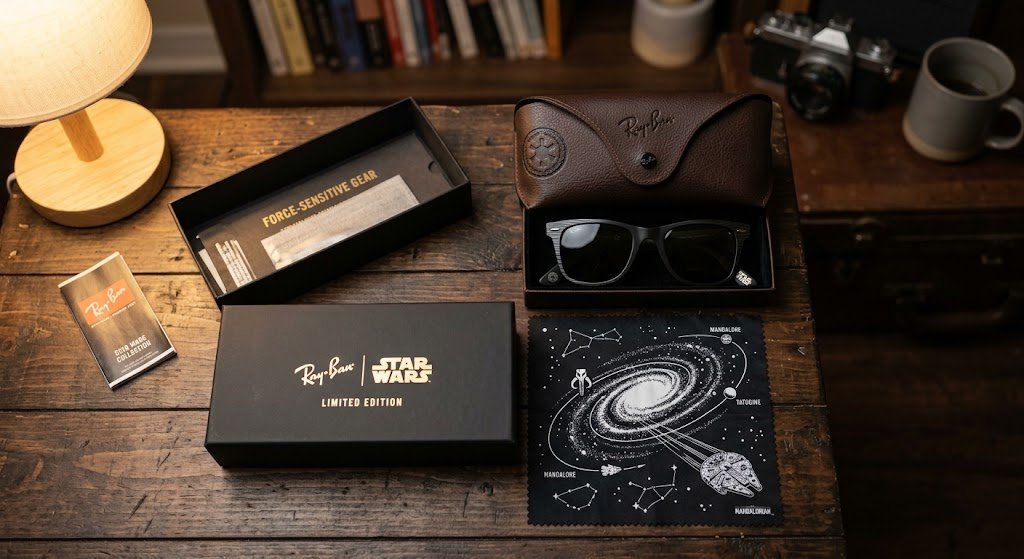 Chi tiết khắc laser và phụ kiện phiên bản giới hạn của kính Ray-Ban Star Wars