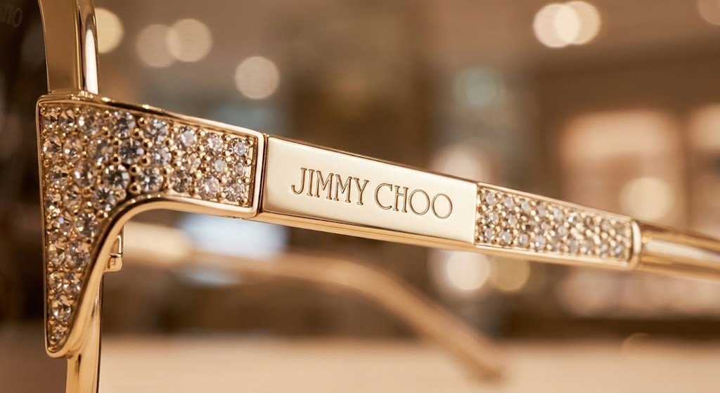 Chi tiết Swarovski và chất liệu cao cấp trên gọng kính Jimmy Choo